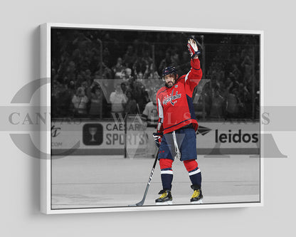 Alexander Ovechkin Black & White Canvas Art Ice hockey Canvas Wall Art
