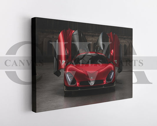 Alfa Romeo 33 Stradale Canvas Wall Art Sport Car Poster Print