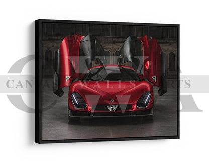 Alfa Romeo 33 Stradale Canvas Wall Art Sport Car Poster Print