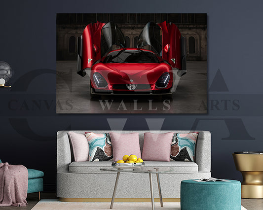 Alfa Romeo 33 Stradale Canvas Wall Art Sport Car Poster Print