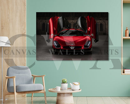 Alfa Romeo 33 Stradale Canvas Wall Art Sport Car Poster Print