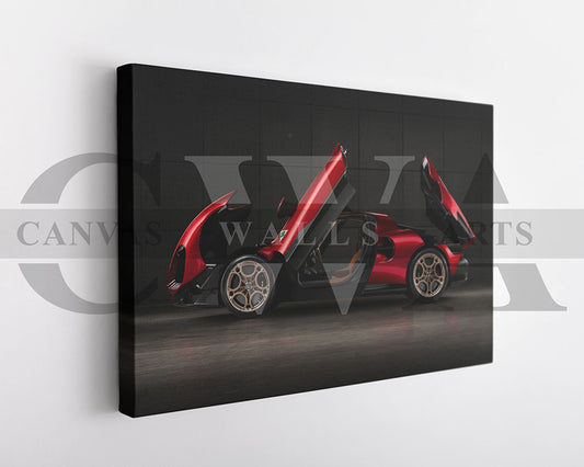 Alfa Romeo 33 Stradale Canvas Wall Art Sports Car Poster Print