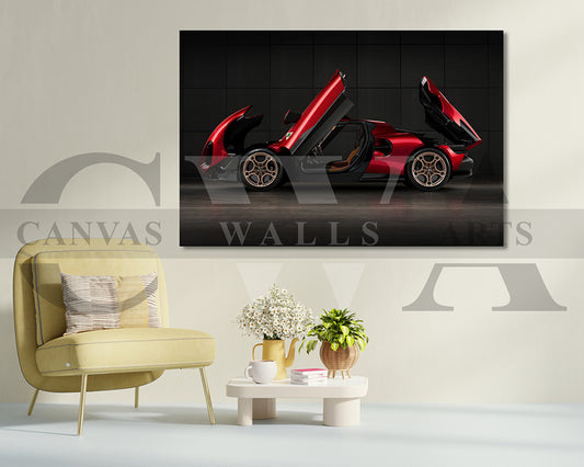 Alfa Romeo 33 Stradale Canvas Wall Art Sports Car Poster Print