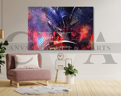 Alien Canvas Wall Art Abstract Movie Poster