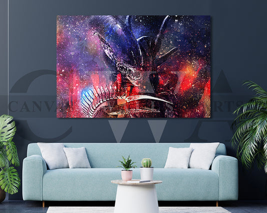 Alien Canvas Wall Art Abstract Movie Poster