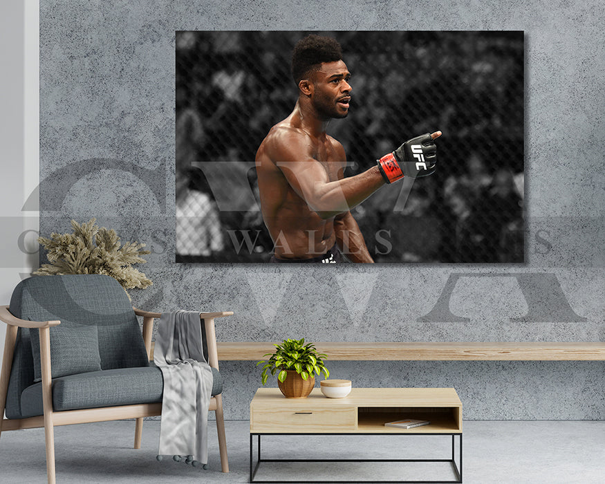 Aljamain Sterling Black & White Canvas Art MMA Canvas Wall Art