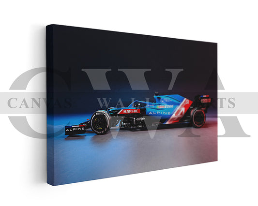Alpine A521 Canvas Wall Art Formula F1 Car Poster Prints