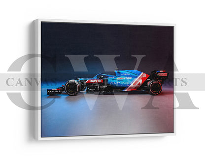 Alpine A521 Canvas Wall Art Formula F1 Car Poster Prints