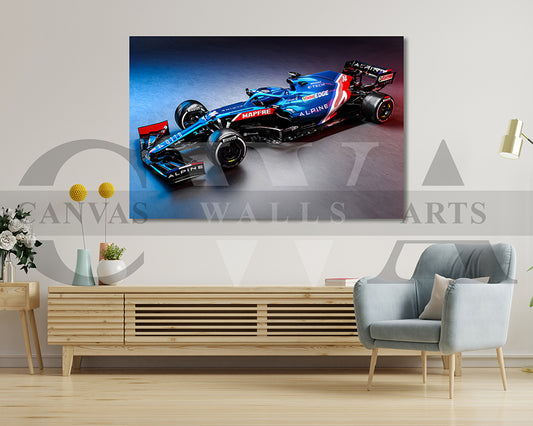 Alpine A521 Canvas Wall Art Formula One Car Poster Print