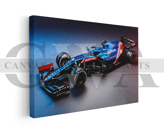 Alpine A521 Canvas Wall Art Formula One Car Poster Print
