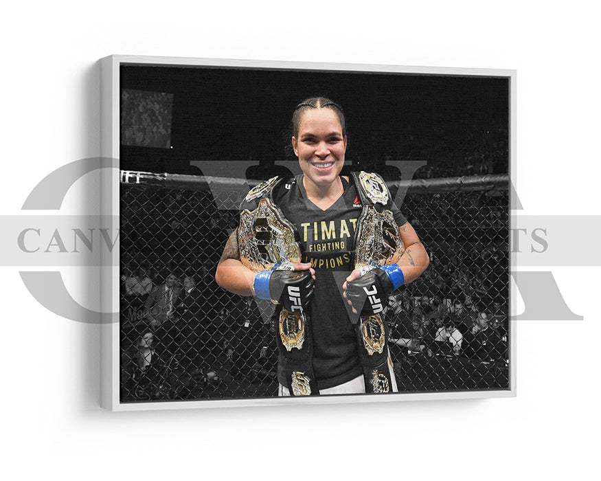 Amanda Nunes Black & White Canvas Art MMA Canvas Wall Art
