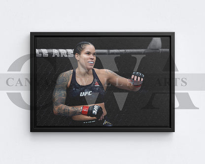 Amanda Nunes Black & White Canvas Art MMA Canvas Wall Art