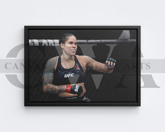 Amanda Nunes Black & White Canvas Art MMA Canvas Wall Art
