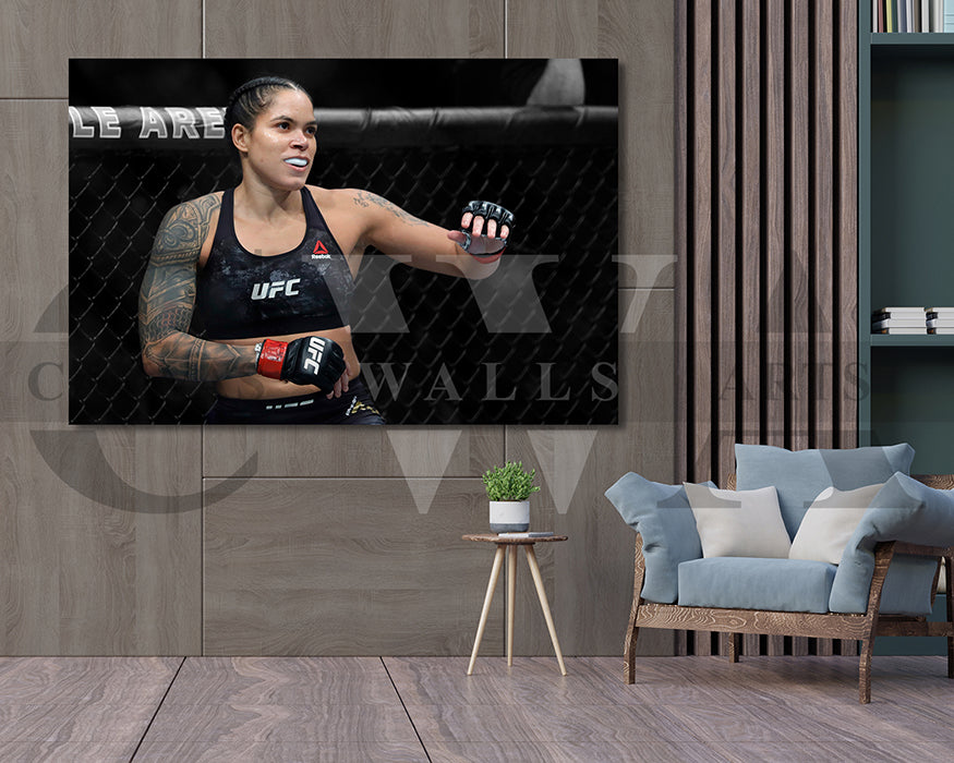 Amanda Nunes Black & White Canvas Art MMA Canvas Wall Art