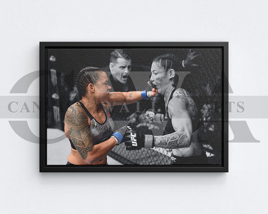 Amanda Nunes Black & White Canvas Art MMA Canvas Wall Art