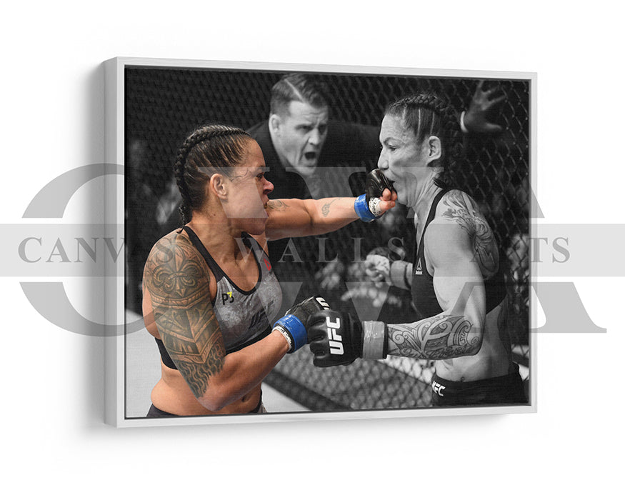 Amanda Nunes Black & White Canvas Art MMA Canvas Wall Art