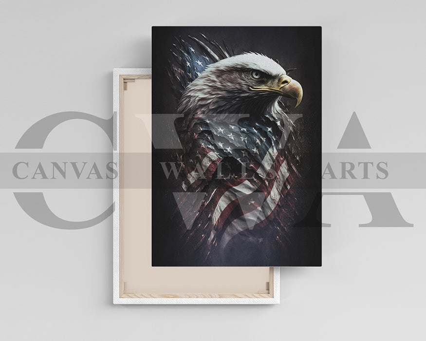 American Eagle USA Flag Canvas Wall Art
