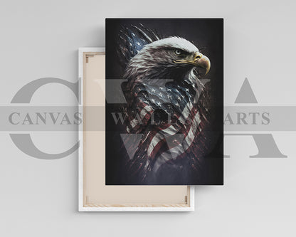 American Eagle USA Flag Canvas Wall Art