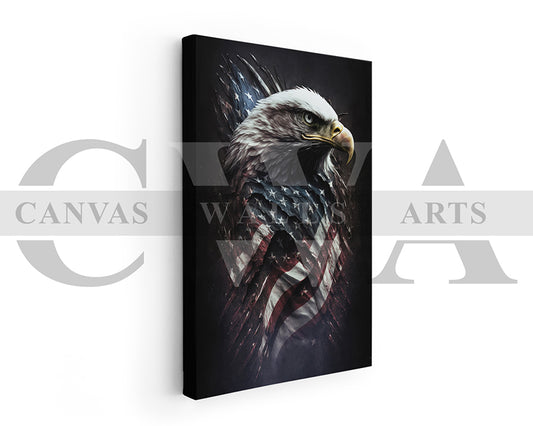 American Eagle USA Flag Canvas Wall Art