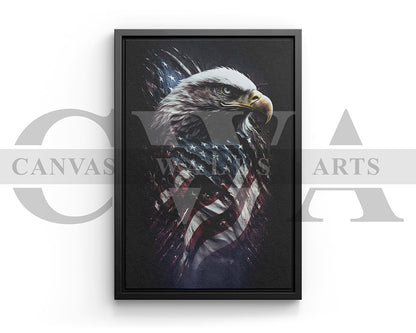 American Eagle USA Flag Canvas Wall Art