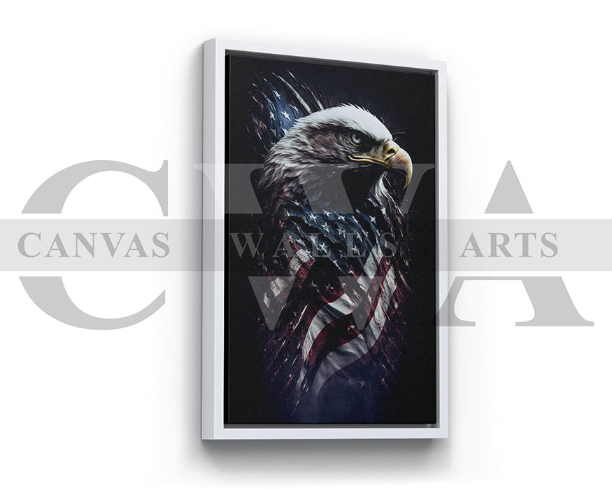 American Eagle USA Flag Canvas Wall Art