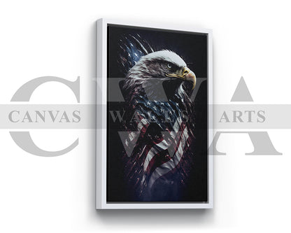 American Eagle USA Flag Canvas Wall Art