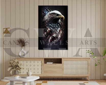 American Eagle USA Flag Canvas Wall Art