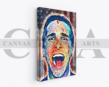 American Psycho Canvas Wall Art Movie Abstract Poster Print