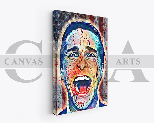 American Psycho Canvas Wall Art Movie Abstract Poster Print