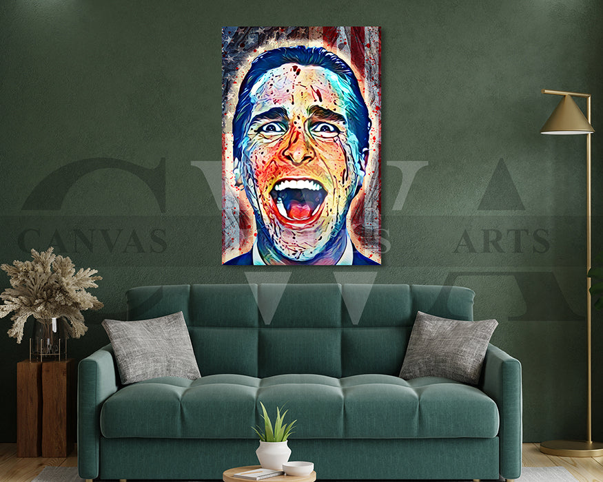 American Psycho Canvas Wall Art Movie Abstract Poster Print