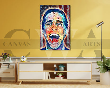 American Psycho Canvas Wall Art Movie Abstract Poster Print