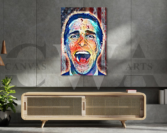 American Psycho Canvas Wall Art Movie Abstract Poster Print