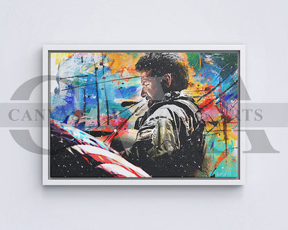 American Sniper Canvas Wall Art Abstract Movie Poster Print