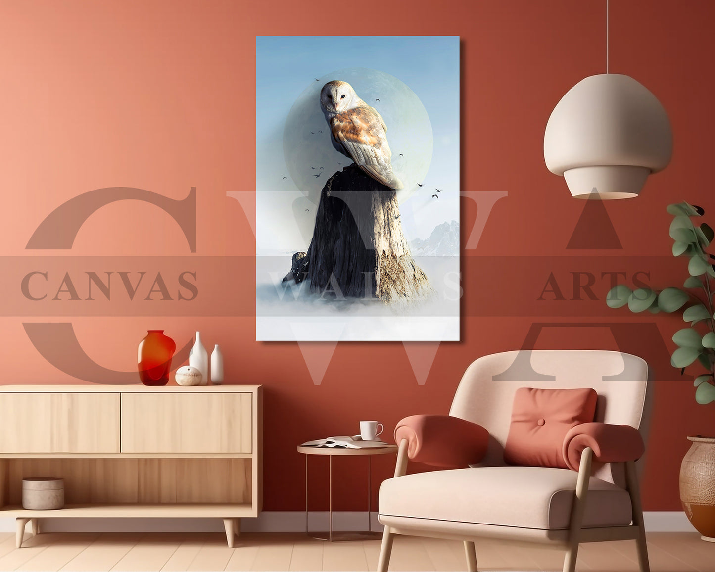 Ancestral Owl Canvas Wall Art