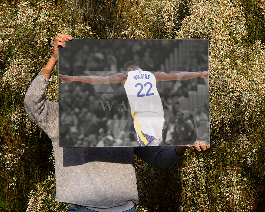 Andrew Wiggins Black & White Canvas Art Basketball Canvas Wall Art