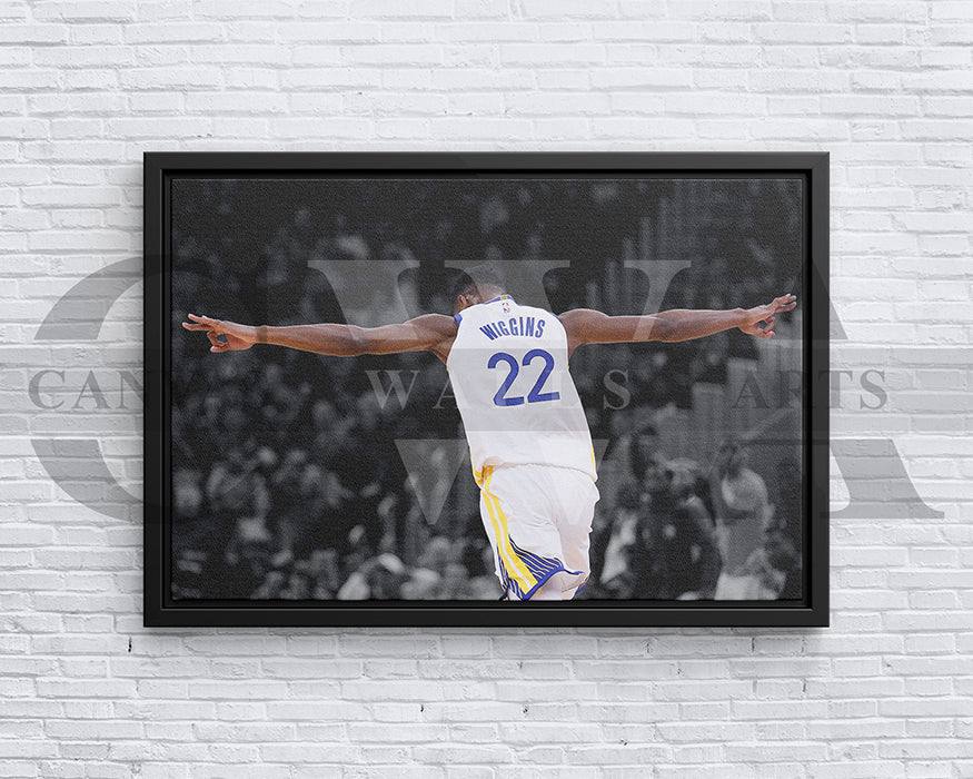 Andrew Wiggins Black & White Canvas Art Basketball Canvas Wall Art
