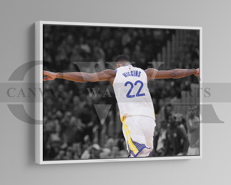 Andrew Wiggins Black & White Canvas Art Basketball Canvas Wall Art