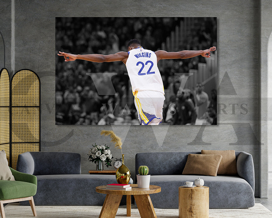 Andrew Wiggins Black & White Canvas Art Basketball Canvas Wall Art