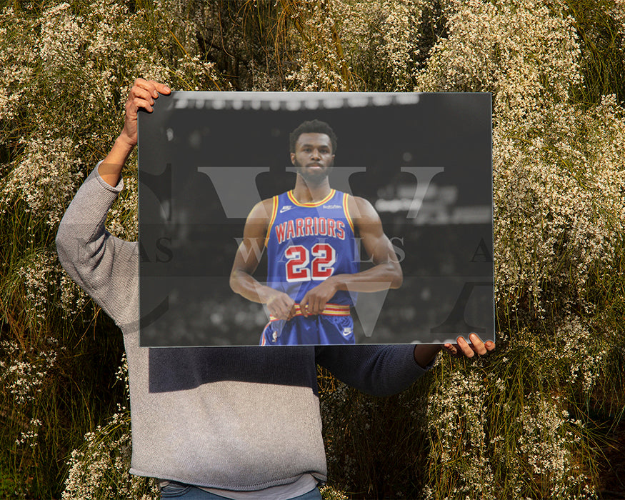 Andrew Wiggins Black & White Canvas Art Basketball Canvas Wall Art