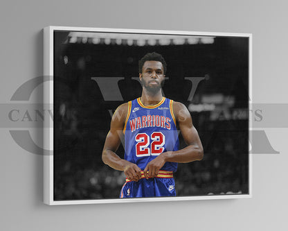 Andrew Wiggins Black & White Canvas Art Basketball Canvas Wall Art