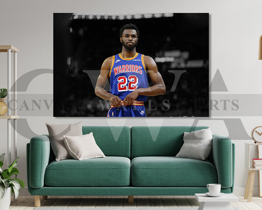 Andrew Wiggins Black & White Canvas Art Basketball Canvas Wall Art