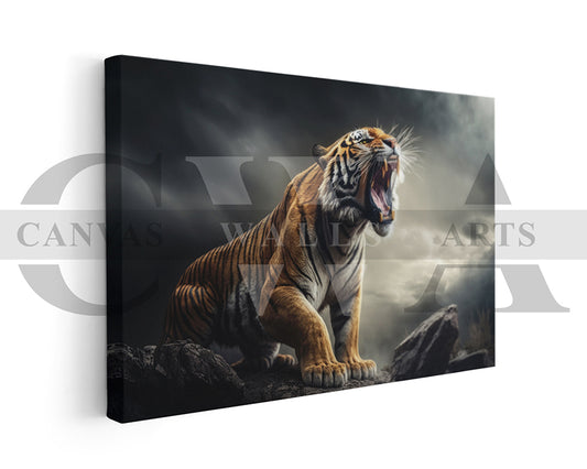 Angry Tiger Canvas Wall Art
