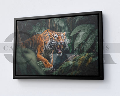 Angry Tiger Canvas Wall Art Animal Poster Print