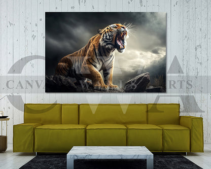 Angry Tiger Canvas Wall Art