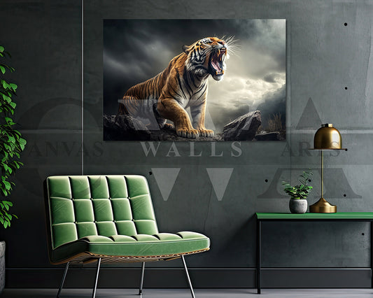 Angry Tiger Canvas Wall Art