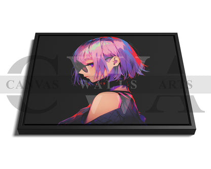 Anime Girl Short Hair Canvas Wall Art