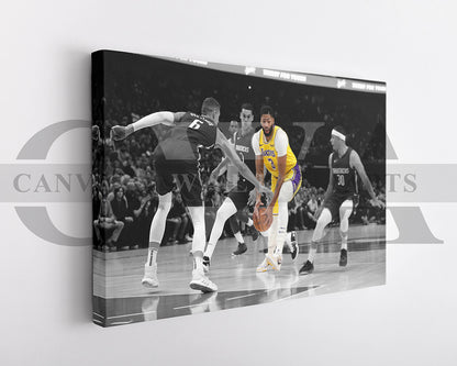 Anthony Davis Black & White Canvas Art Basketball Canvas Wall Art