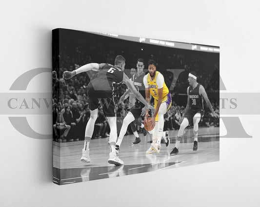 Anthony Davis Black & White Canvas Art Basketball Canvas Wall Art