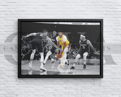 Anthony Davis Black & White Canvas Art Basketball Canvas Wall Art
