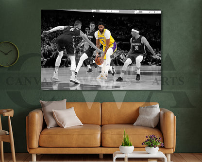 Anthony Davis Black & White Canvas Art Basketball Canvas Wall Art